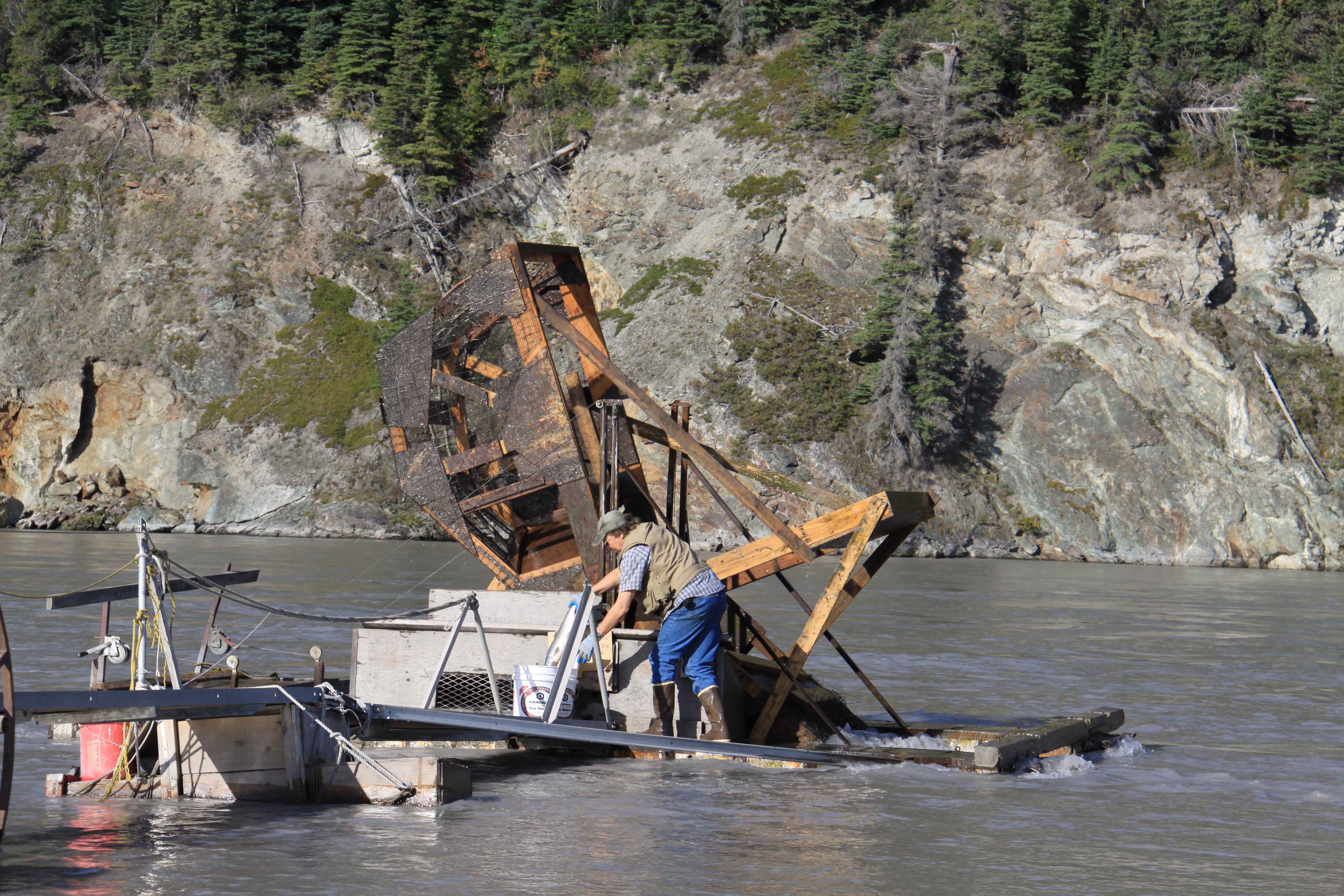 Traditional Fish Wheel in Alaska A traditional fish wheel operating in the river near Wrangell–St. Elias, Alaska, photographed during our family journey.