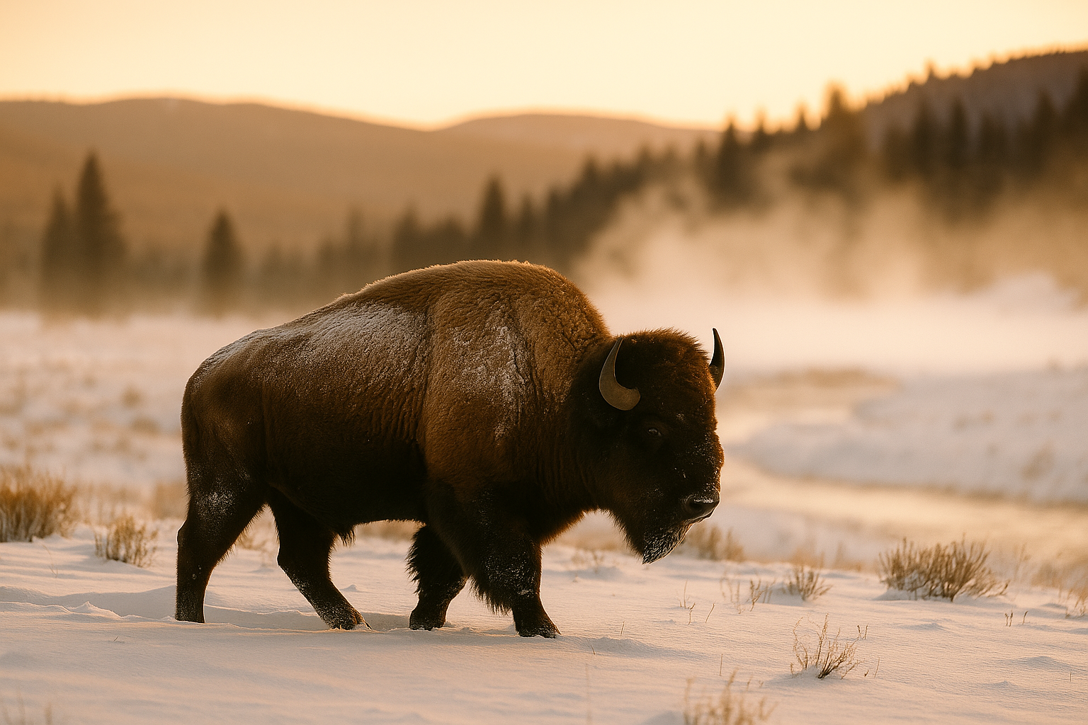 The calm power of Yellowstone’s wildlife in the heart of winter.