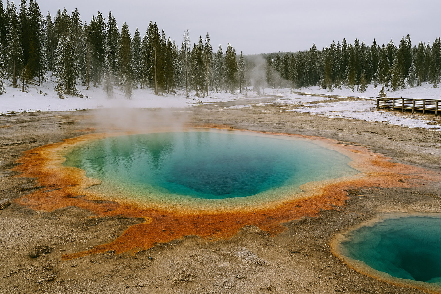 The quiet moment after adventure — winter’s peace settles over Yellowstone.